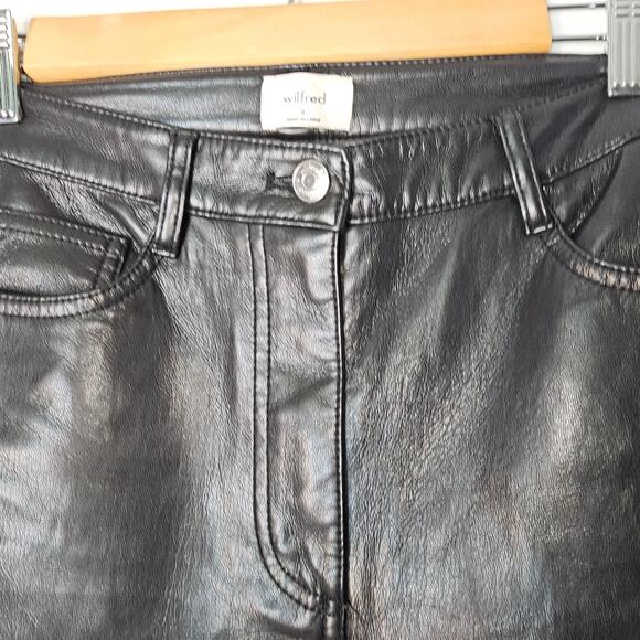 Aritzia Wilfred The Melina Vegan Leather Pant in Black Womens Size 0 - Picture 6 of 11